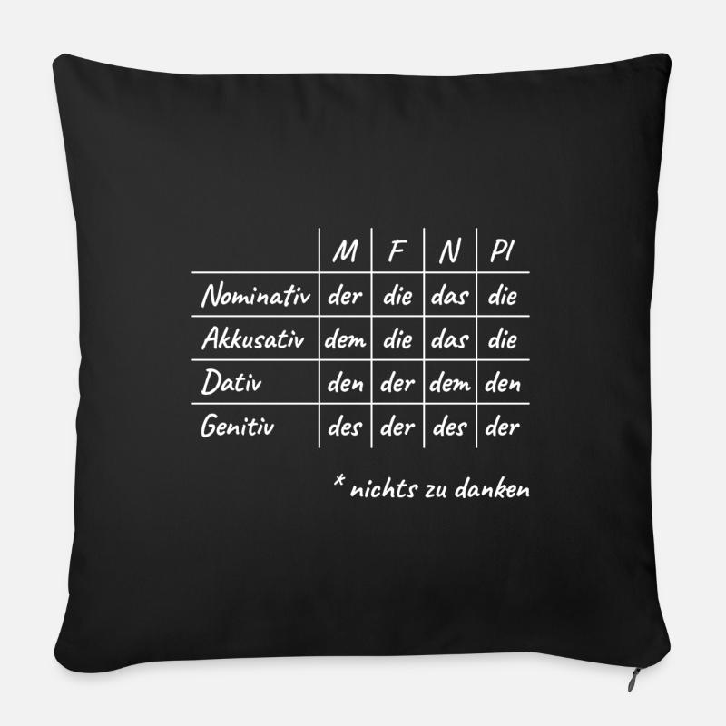 Lustiges Deutsche Grammatik Hilfe Deutsch Lehrer - Sofakissenbezug 45 x 45 cm - Schwarz