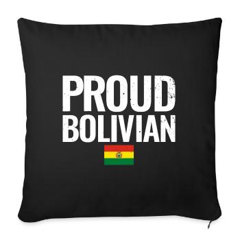 Fier drapeau bolivien bolivien - Housse de coussin décorative 45 x 45 cm - noir - Devant
