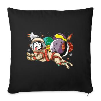 Universe Dogs Gift Space Astronaut Husky - Sofa pillowcase 17,3'' x 17,3'' (45 x 45 cm) - black - Front