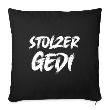 Stolzer Gedi Bester Gedi Patenonkel Österreich - Sofakissenbezug 45 x 45 cm - Schwarz - Vorne