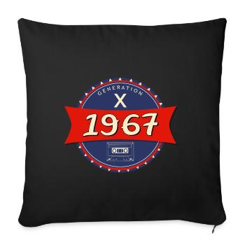 1967 geboren - Generation X - Sofakissenbezug 45 x 45 cm - Schwarz - Vorne