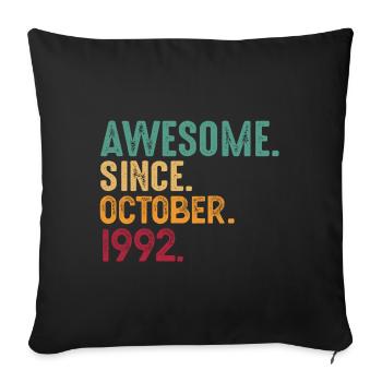 October 1992 - 30th birthday gift. Legend. - Sofa pillowcase 17,3'' x 17,3'' (45 x 45 cm) - black - Front