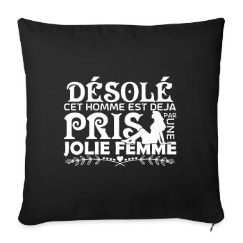 cadeau copain mari Le meilleur copain du monde - Housse de coussin décorative 45 x 45 cm - noir - Devant