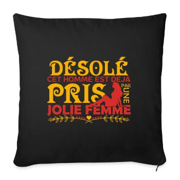 Cadeau Mari Copain Le meilleur copain du monde !! - Housse de coussin décorative 45 x 45 cm - noir - Devant