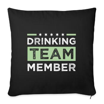 Équipe de consommation d’alcool - Housse de coussin décorative 45 x 45 cm - noir - Devant