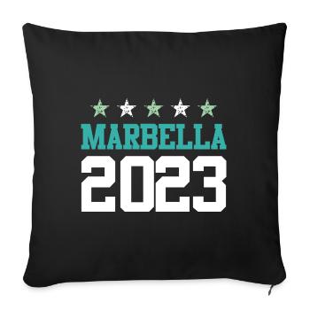 Marbella 2023 - Sofa pillowcase 17,3'' x 17,3'' (45 x 45 cm) - black - Front