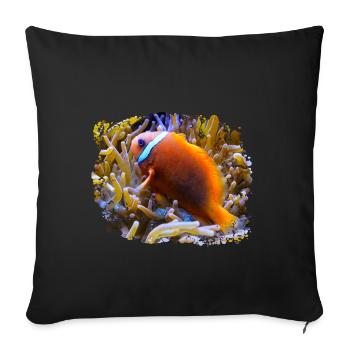 The colorful clownfish live on coral reefs - Sofa pillowcase 17,3'' x 17,3'' (45 x 45 cm) - black - Front