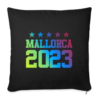 Majorque 2023 - Housse de coussin décorative 45 x 45 cm - noir - Devant