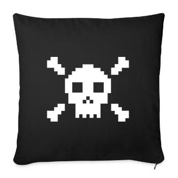 Crâne de pixel | Crâne, Rock, Musique - Housse de coussin décorative 45 x 45 cm - noir - Devant