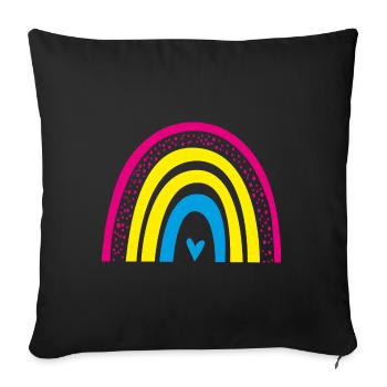LGBT Pan Regenbogen Gleichberechtigung Pansexuell - Sofakissenbezug 45 x 45 cm - Schwarz - Vorne