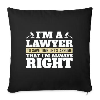 Je suis avocat, cabinet d’avocats, avocat spécialisé dans les cadeaux - Housse de coussin décorative 45 x 45 cm - noir - Devant