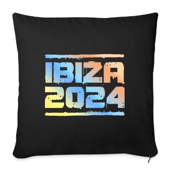 Ibiza 2024 Colorful - Sofa pillowcase 17,3'' x 17,3'' (45 x 45 cm) - black - Front