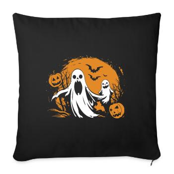 Halloween Ghost & Pumpkin Costume - Spooky - Sofa pillowcase 17,3'' x 17,3'' (45 x 45 cm) - black - Front