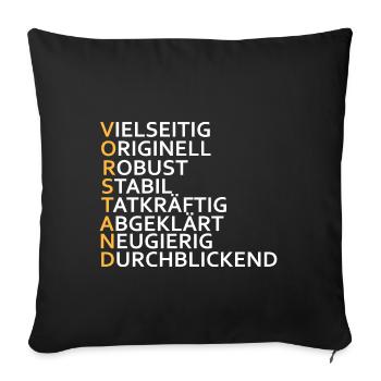 Vorstand Chef - Sofakissenbezug 45 x 45 cm - Schwarz - Vorne