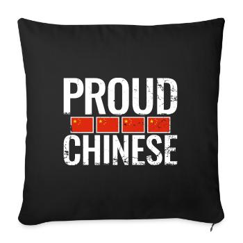 Proud Chinese China Chinese Flag - Sofa pillowcase 17,3'' x 17,3'' (45 x 45 cm) - black - Front