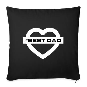 Meilleur Papa Coeurs Amour - Housse de coussin décorative 45 x 45 cm - noir - Devant