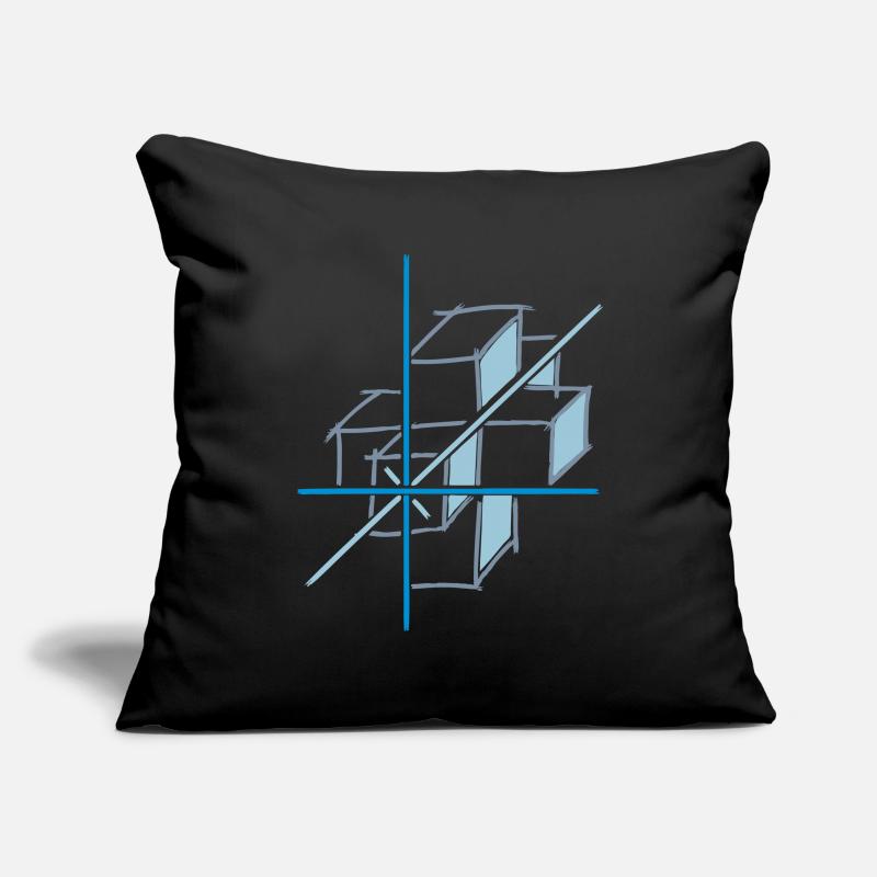 coordinate system. x-y-z axes. cube. Sofa pillowcase 17,3'' x 17,3'' (45 x 45 cm)