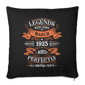Les Légendes Sont Nées En Mars 1925 Cadeau - Housse de coussin décorative 45 x 45 cm - noir - Devant