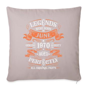 Né en juin 1970 - Housse de coussin décorative 45 x 45 cm - taupe clair - Devant
