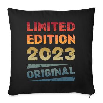 Fête d’anniversaire en édition limitée Vintage 2023 - Housse de coussin décorative 45 x 45 cm - noir - Devant