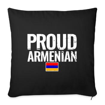 Proud Armenian Armenia Armenian Flag - Sofa pillowcase 17,3'' x 17,3'' (45 x 45 cm) - black - Front