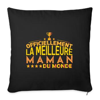 Maman Fête des mères ma maman Cadeau pour maman - Housse de coussin décorative 45 x 45 cm - noir - Devant