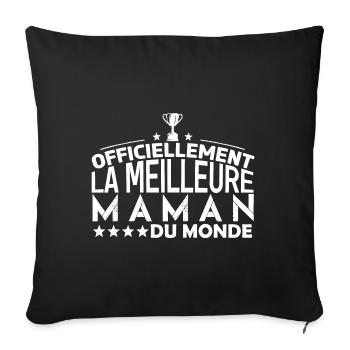 Maman Fête des mères ma maman Cadeau pour maman - Housse de coussin décorative 45 x 45 cm - noir - Devant