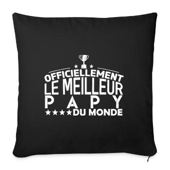 Papy Cadeau pour papy Anniversaire papy Papa - Housse de coussin décorative 45 x 45 cm - noir - Devant