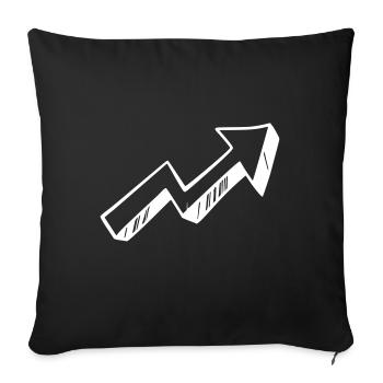 Arrow drawing sketch white - Sofa pillowcase 17,3'' x 17,3'' (45 x 45 cm) - black - Front