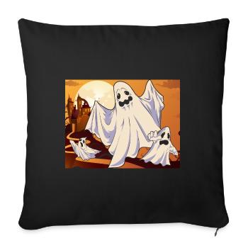 Effrayant cadeau d’Halloween Full Moon Ghost - Housse de coussin décorative 45 x 45 cm - noir - Devant