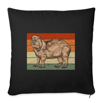 Retro Capybara - Sofa pillowcase 17,3'' x 17,3'' (45 x 45 cm) - black - Front