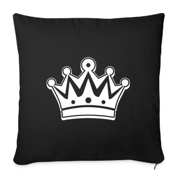 Krone Icon Symbol - Sofakissenbezug 45 x 45 cm - Schwarz - Vorne