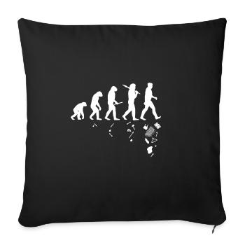 Mensch und Evolution - Sofakissenbezug 45 x 45 cm - Schwarz - Vorne