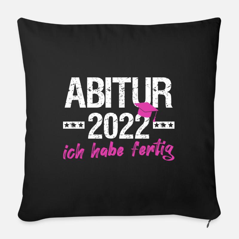 Abi 2022 - Abitur 2022 Geschenk - Sofakissenbezug 45 x 45 cm - Schwarz