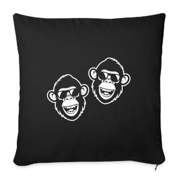 Singe Drôle Cool - Housse de coussin décorative 45 x 45 cm - noir - Devant