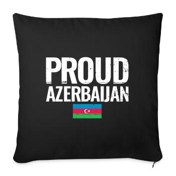 Fier Azerbaïdjan Azerbaïdjan Drapeau - Housse de coussin décorative 45 x 45 cm - noir - Devant