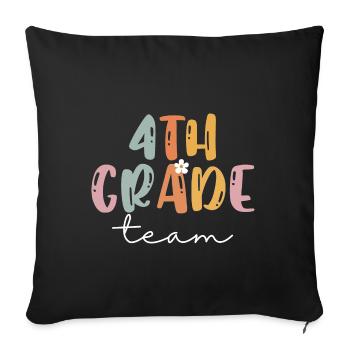 Team 4th Grade Squad Elementary School - Sofa pillowcase 17,3'' x 17,3'' (45 x 45 cm) - black - Front