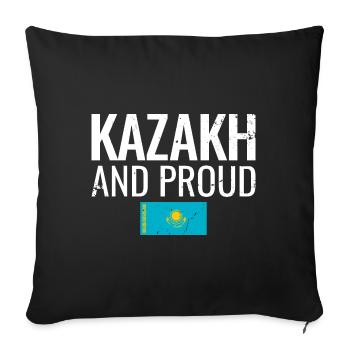 Kazakh et fier Kasachstan Kasachisch Kasache - Housse de coussin décorative 45 x 45 cm - noir - Devant