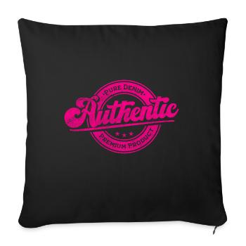 Authentic pure denim premium product vintage retro - Sofa pillowcase 17,3'' x 17,3'' (45 x 45 cm) - black - Front