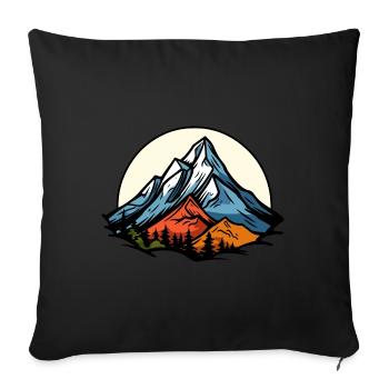 Symbole des montagnes des Alpes - Housse de coussin décorative 45 x 45 cm - noir - Devant