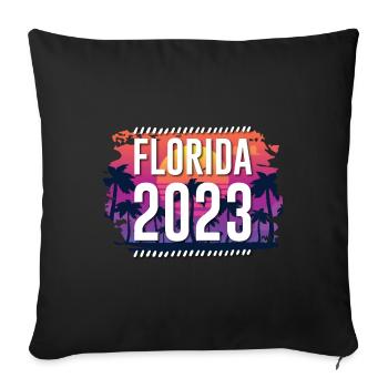 Florida 2023 - Sofa pillowcase 17,3'' x 17,3'' (45 x 45 cm) - black - Front