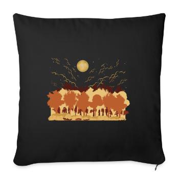 Autumn Landscape Forest Gift Full Moon Nature - Sofa pillowcase 17,3'' x 17,3'' (45 x 45 cm) - black - Front