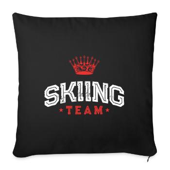 Équipe de ski - Housse de coussin décorative 45 x 45 cm - noir - Devant