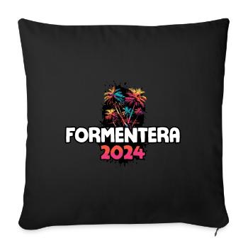 Formentera 2024 Voyage de vacances coloré - Housse de coussin décorative 45 x 45 cm - noir - Devant