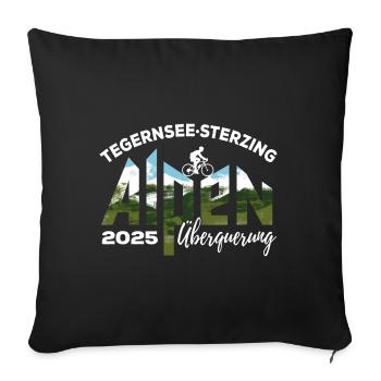 Alpenüberquerung 2025 Tegernsee Sterzing, Rad - Sofakissenbezug 45 x 45 cm - Schwarz - Vorne