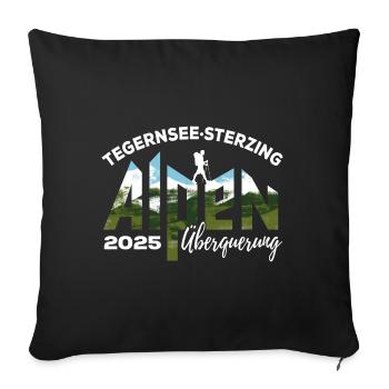 Alpenüberquerung 2025 Tegernsee Sterzing, Wandern - Sofakissenbezug 45 x 45 cm - Schwarz - Vorne
