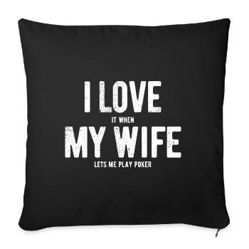 J’aime ma femme - Poker - Cadeau - Housse de coussin décorative 45 x 45 cm - noir - Devant