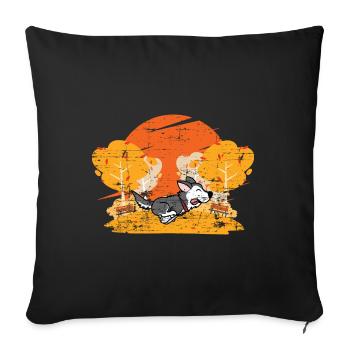 husky - Sofa pillowcase 17,3'' x 17,3'' (45 x 45 cm) - black - Front