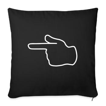 Emoji show left sketch white - Sofa pillowcase 17,3'' x 17,3'' (45 x 45 cm) - black - Front