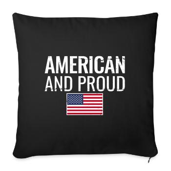 American And Proud USA Flag American - Sofa pillowcase 17,3'' x 17,3'' (45 x 45 cm) - black - Front